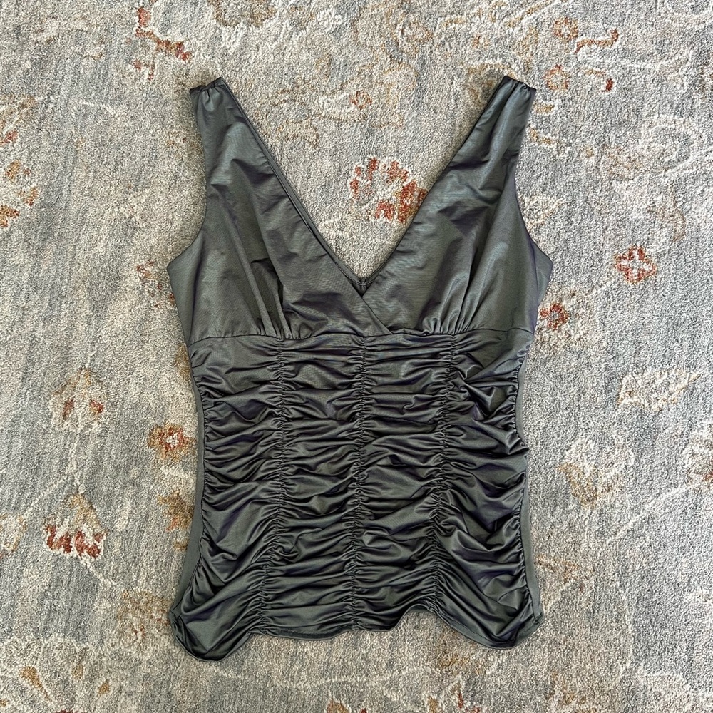 Express Silver Ruched Tank